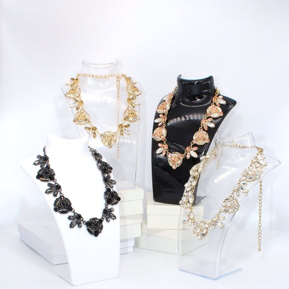 NWT Catherine Stein Clear and Amber Stone Gold-tone Statement Necklace - Picture 5 of 5